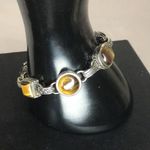 BARSE Sterling Silver Tigers Eyes Cabochon Toggle Bracelet Photo 1