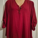 Maurice's  XXL Women's Red Button-Up Blouse NWOT Photo 3