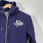 Nike Hoodie Women Small Full Zip Long Sleeve Pocket Purple Swoosh Gym Cruise Photo 5