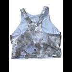 Athleta  blue & black‎ light tie dye conscious cropped high neck sports bra top S Photo 1