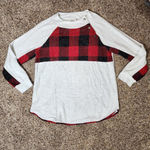 NWOT Hailey & Co Buffalo Plaid Long Sleeve Soft Fleece Shirt. Size Large Red Photo 2