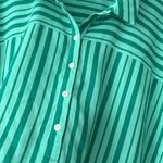 Investments  green striped blouse Photo 2