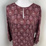 Ecru  Boho The Squire Barolo Tapestry Blouse Medium Silk 3/4 Sleeve NWT Photo 1