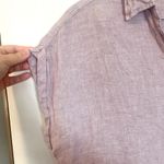 Rachel Zoe  100% Linen Light Purple Short Sleeve Button Up Shirt Blouse Sz Medium Photo 1