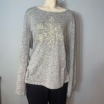Falls Creek grey sparkle snowflake long sleeve top shirt woman’s 1X Photo 1