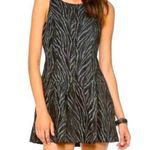Free People Soft Chenille Zebra Stripe Mini Dress Sleeveless Zip Up Zipper Back Photo 0