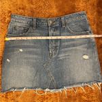 Reformation Retooled Denim Mini Jean Skirt Salton Wash Distressed Size 29 Photo 4