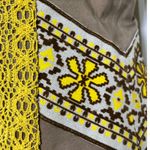 Judith March Mini Dress Yellow Brown Embroidered Crocheted Size Small Photo 5