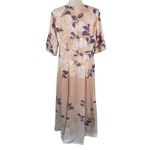 Eshakti floral ombre crêpe banded empire waist plunge V maxi dress women’s /XL Photo 5