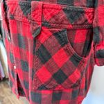 Vintage Yikes Black & Red Buffalo Plaid Flannel Shirt Dress Women’s Size Medium Photo 10