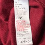 Topshop Velour Mock Neck Sweatshirt Maroon Size 8 Photo 3