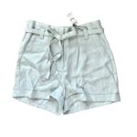 EXPRESS Extreme High Rise Paperbag Green Linen Shorts Sz 10 NWT Soft Girl Photo 2