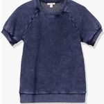 Goodthreads Fleece Blouson Puffed Short Sleeve Sweatshirt Top Size Medium Blue Photo 3