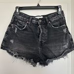 Free People We the Free Distressed Black Denim Shorts Photo 0