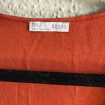 ZARA  Women’s Colorblock V-Neck Top Size M Rust Orange White Photo 1