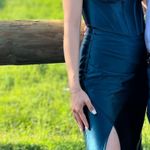 Satin Formal Dress Blue Size 2 Photo 4