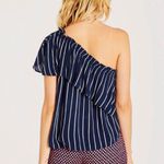 Billabong NWT Wonderland Striped One Sleeve Top Photo 1
