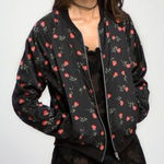 Motel Rocks  Rose Floral Black Bomber Jacket Pinup Retro Rockabilly Size Small S Photo 0