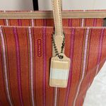 Coach Legacy Red and Cream Striped Tote Photo 1