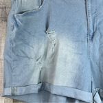 Dollhouse Size 24W Distressed With Holes Rolled Cuff Hem Light Wash Deni… Photo 2