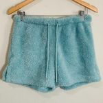 Forever 21 Blue Fuzzy Fleece High Rise Shorts size small Photo 0