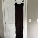 Outcast Lace Corset Tie Black Gothic Maxi Dress Red Size M Photo 8