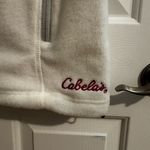 Cabela's  Women's Snake River Fleece Vest White Grey Zip Pockets Size Medium Photo 1