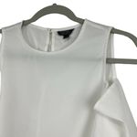 Topshop  Size 4 S White Cold Shoulder Top Blouse Short Ruffle Sleeves Photo 1