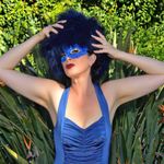 Head Faux navy blue fur Boa piece Photo 0