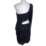 Windsor  Black Sequin One Shoulder Bodycon Mini Dress with Cutout NWT Size Large Photo 1