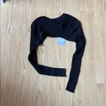 WAYF  Black Ribbed Long Sleeve Shrug Photo 2