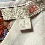 GB Floral/Paisley Print Romper Long Sleeve Drawstring Waist Boho Chic Size Large Photo 12