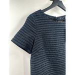 Tart  NWT Navy Twead Top With Faux Leather Hem Zipper Detail on Back Size Small Photo 1