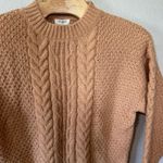 Umgee NEW Cable Knit Sweater CrewNeck Pullover Textured Knit Camel Size Large Photo 1