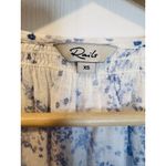 Rails  Mariah Linen-Blend Floral Blouse Size XS in Blue Blossoms Boho Cottagecore Photo 7