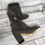 EXPRESS  Gray Heel Ankle Booties Suede Zipper Chunky 10 Photo 3
