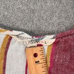 Vanilla Star Jeans Vanilla Star Linen Blend Knotted Top Women's Large Striped Short Sleeve V-Neck Photo 3