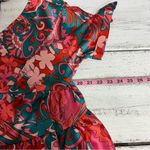 Entro Retro Y2K  Top Satin Deep V Neck Short Sleeve Red Pink Black Silky Top Sz L Photo 7