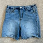 Forever 21 high rise long jean shorts in size 28 Photo 0