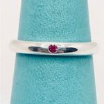 Tiffany & Co. Rare Elsa Peretti Sterling Silver Ruby Stacking Band Ring Size 6.5 Photo 5
