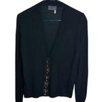 Lanvin thin Wool Black Cardigan with Crystal embellishments Size S Photo 0