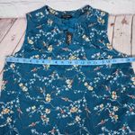 PaperMoon Women's Teal Floral Annie Notch Neck Sleeveless Blouse M NWT Photo 5
