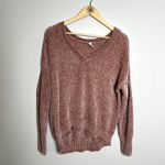 Mudd  Pink Chenille V Neck Sweater Photo 3