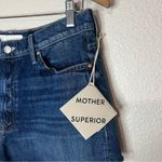 MOTHER Superior The Dodger Frayed Raw Hem Blue Denim Jean Shorts NEW 30 Photo 4