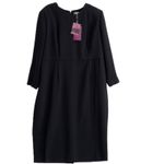 Sergio Hudson X Target Dress Black Strong Shoulder Long Sleeve Midi Plus Size 2X Photo 1