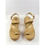 Vince  Sandals Beige Santa Cruz Leather Slingback Strappy Platform Chunky US 9.5M Photo 2