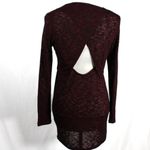 H&M Corporate Goth Dark Red Black Heathered Long Sleeve Cut out Back Dress NWT Photo 4