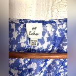 Echo OS XL Lightweight Cotton Blue and Teal Tunic Top Photo 4