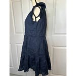 Veronica Beard NWT  Zee‎ Linen Dress Size 2 Navy Blue Marine Tiered Mini Resort Photo 2