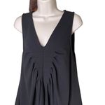 Womens Garcia Black Top Blouse Short Sleeve Flare Flirty Shirt u Size Medium Photo 2